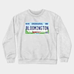 Bloomington Indiana License Plate Crewneck Sweatshirt